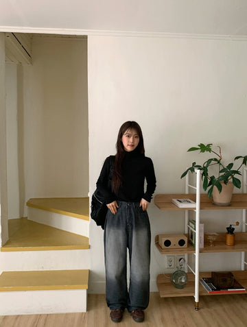 Hibis corduroy washed wide pants